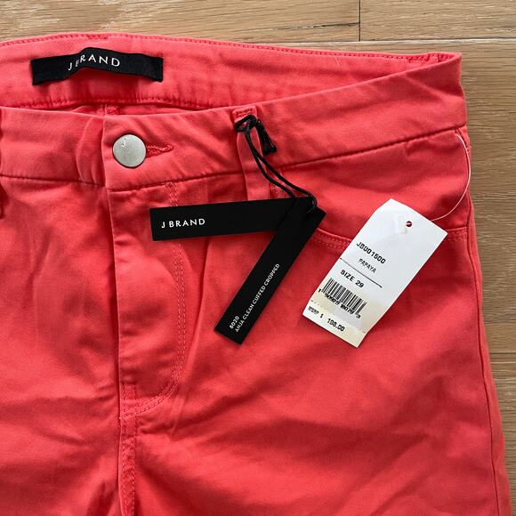 J Brand Anja Clean Cuffed Cropped Skinny Pants Papaya sz 29 NWT - Picture 2 of 5